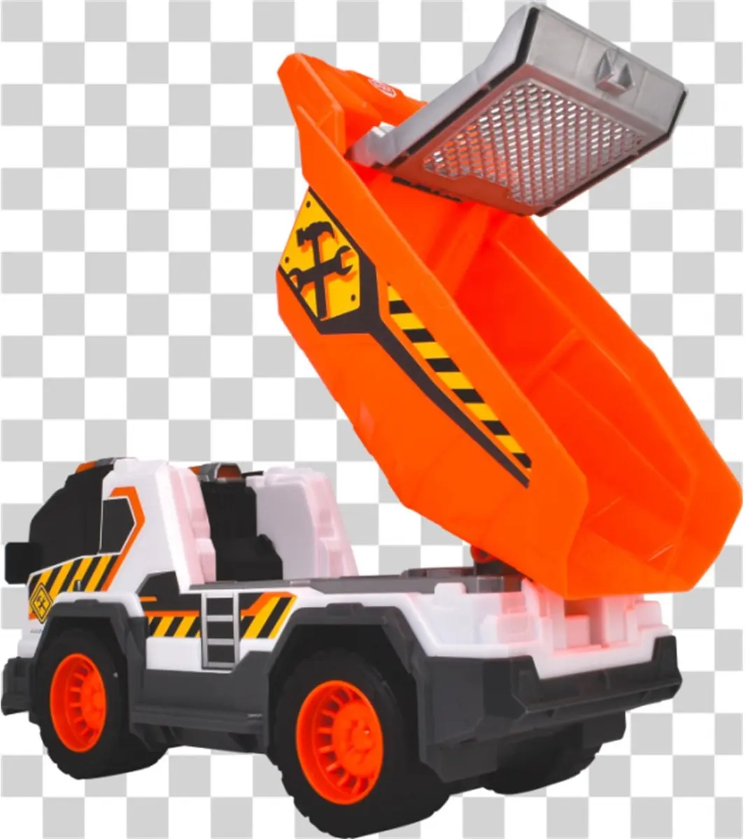 Dickie Toys Kiepwagen Licht & Geluid 203306025 - Oranje/Zwart/Wit