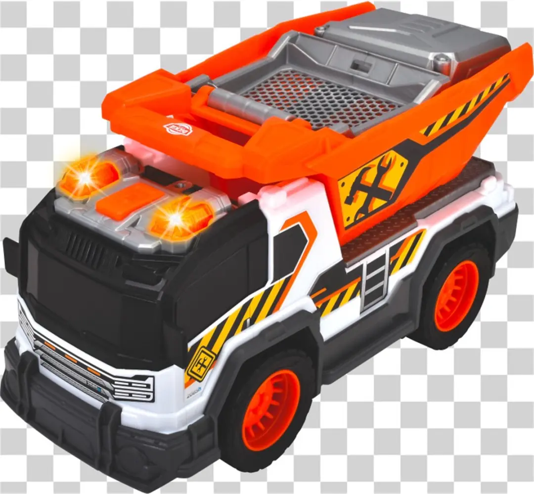 Dickie Toys Kiepwagen Licht & Geluid 203306025 - Oranje/Zwart/Wit
