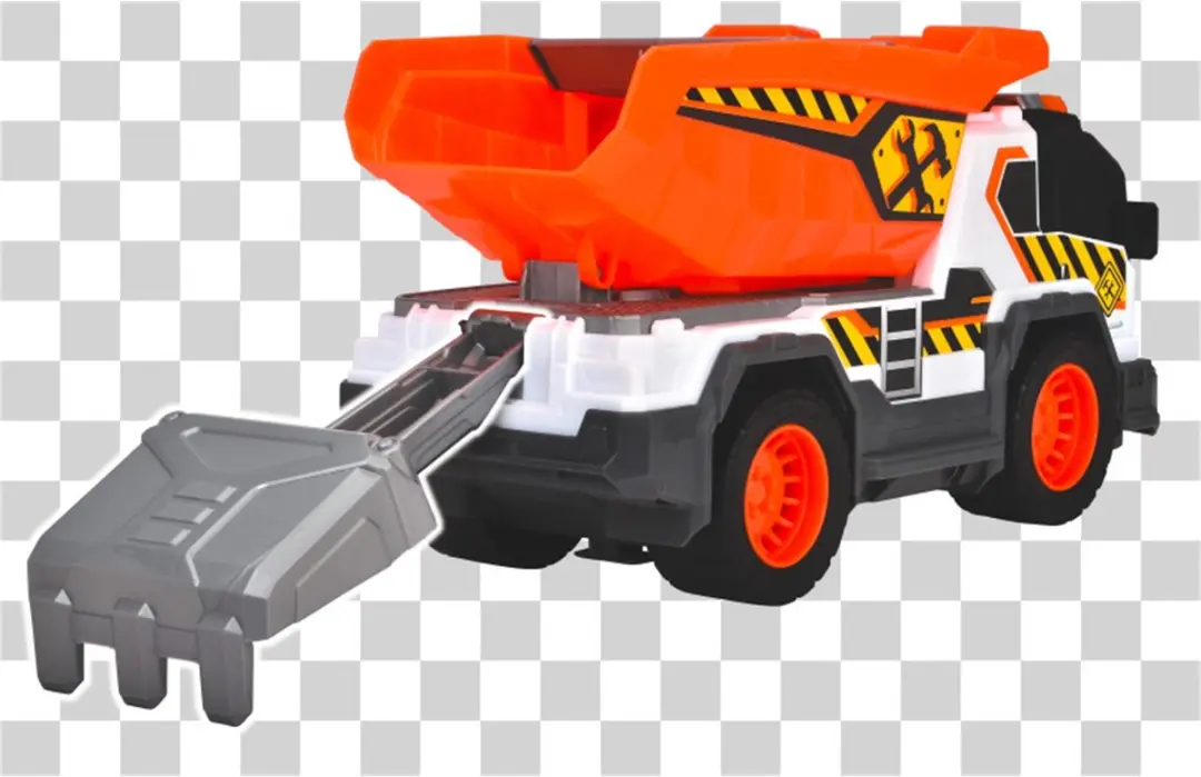 Dickie Toys Kiepwagen Licht & Geluid 203306025 - Oranje/Zwart/Wit