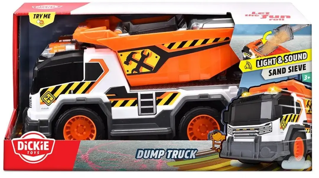 Dickie Toys Kiepwagen Licht & Geluid 203306025 - Oranje/Zwart/Wit