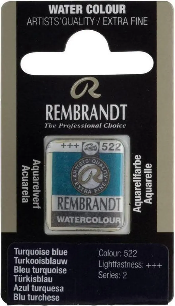 Rembrandt Watercolor Napje Turquoise Blue 522
