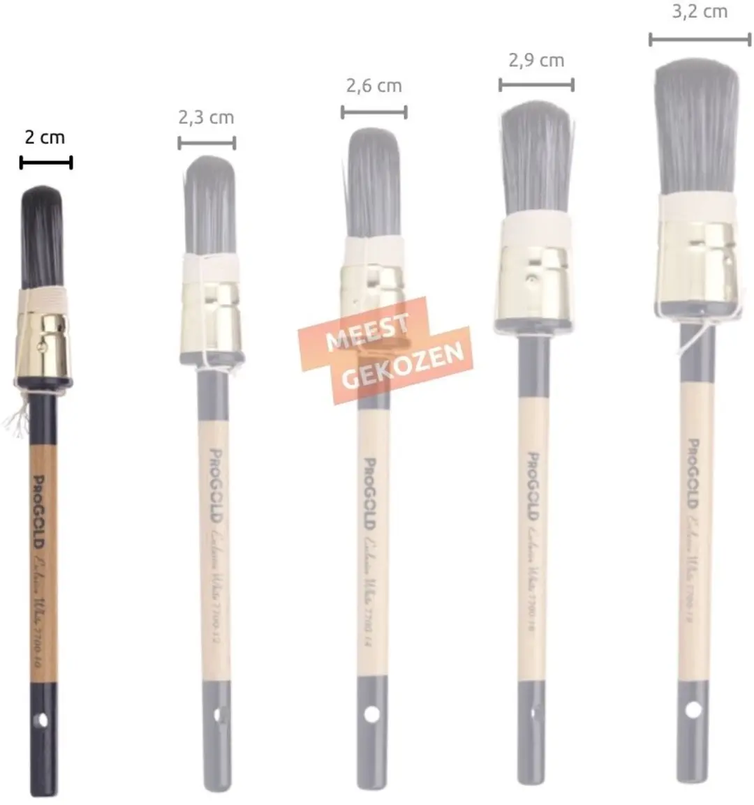 ProGold Exclusive White Ronde Kwast Serie 7700 Maat 10