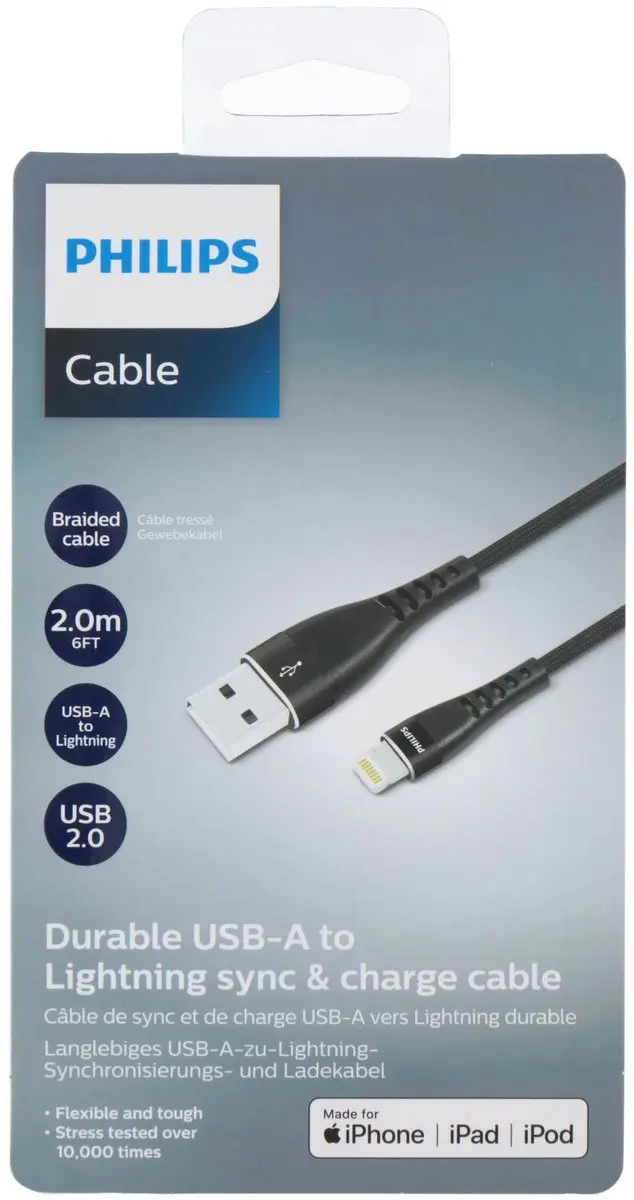 Philips USB naar Lightning Kabel 2m