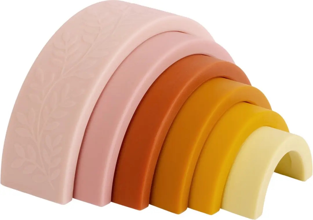A Little Lovely Company Siliconen Regenboog Stapelspeelgoed - 6 Stuks - Multicolor
