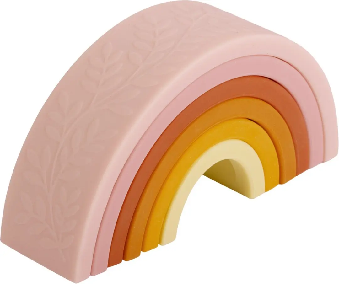 A Little Lovely Company Siliconen Regenboog Stapelspeelgoed - 6 Stuks - Multicolor