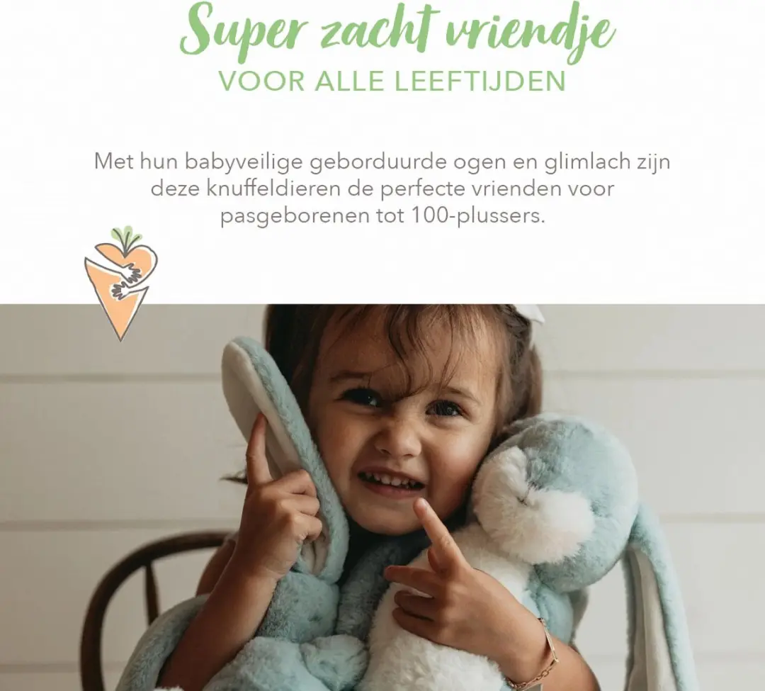 Bunnies By The Bay Floppy Nibble Knuffel - 44cm - Blauw