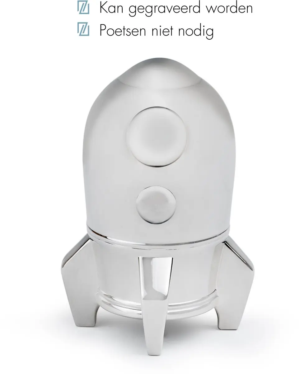 Zilverstad Spaarpot Spaceshuttle - Zilver