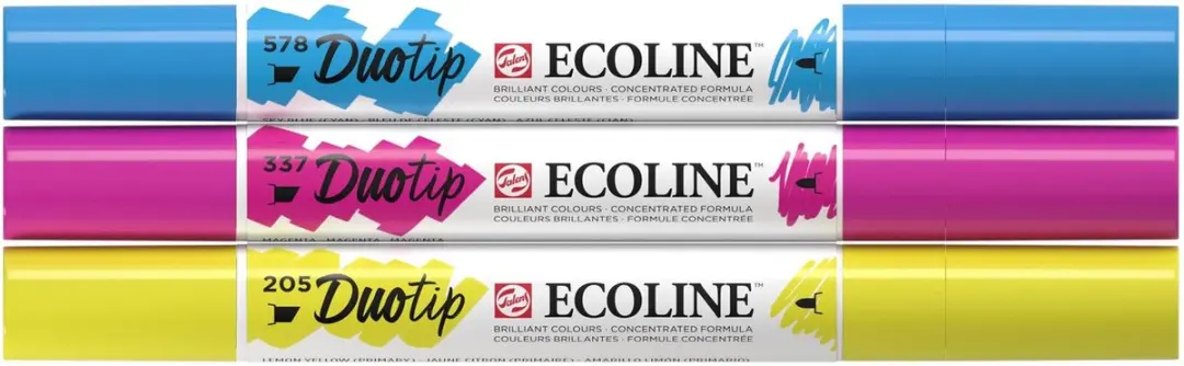 Ecoline Duotip Marker Set - 3 Stuks Basis Kleuren