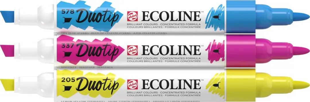 Ecoline Duotip Marker Set - 3 Stuks Basis Kleuren