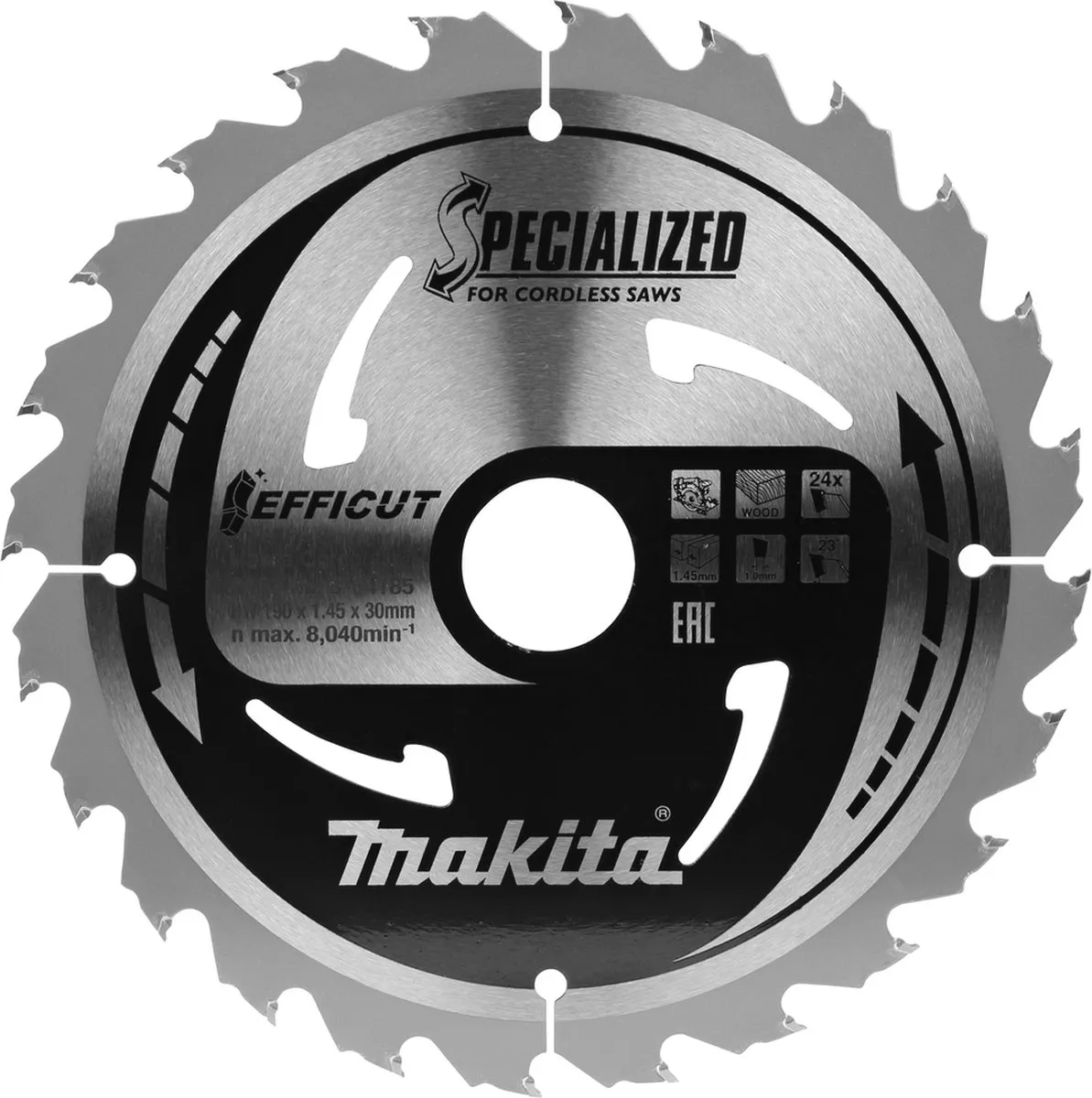 Makita Efficut Cirkelzaagblad B-64191 - Ø190mm 24T