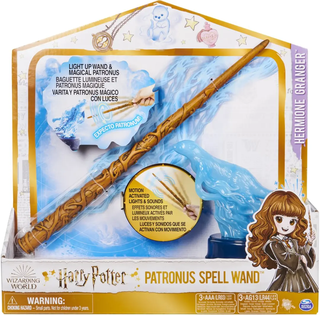 Spin Master Harry Potter Hermelien Griffel Toverstaf 33cm - Patronus & Otter - 3x AAA
