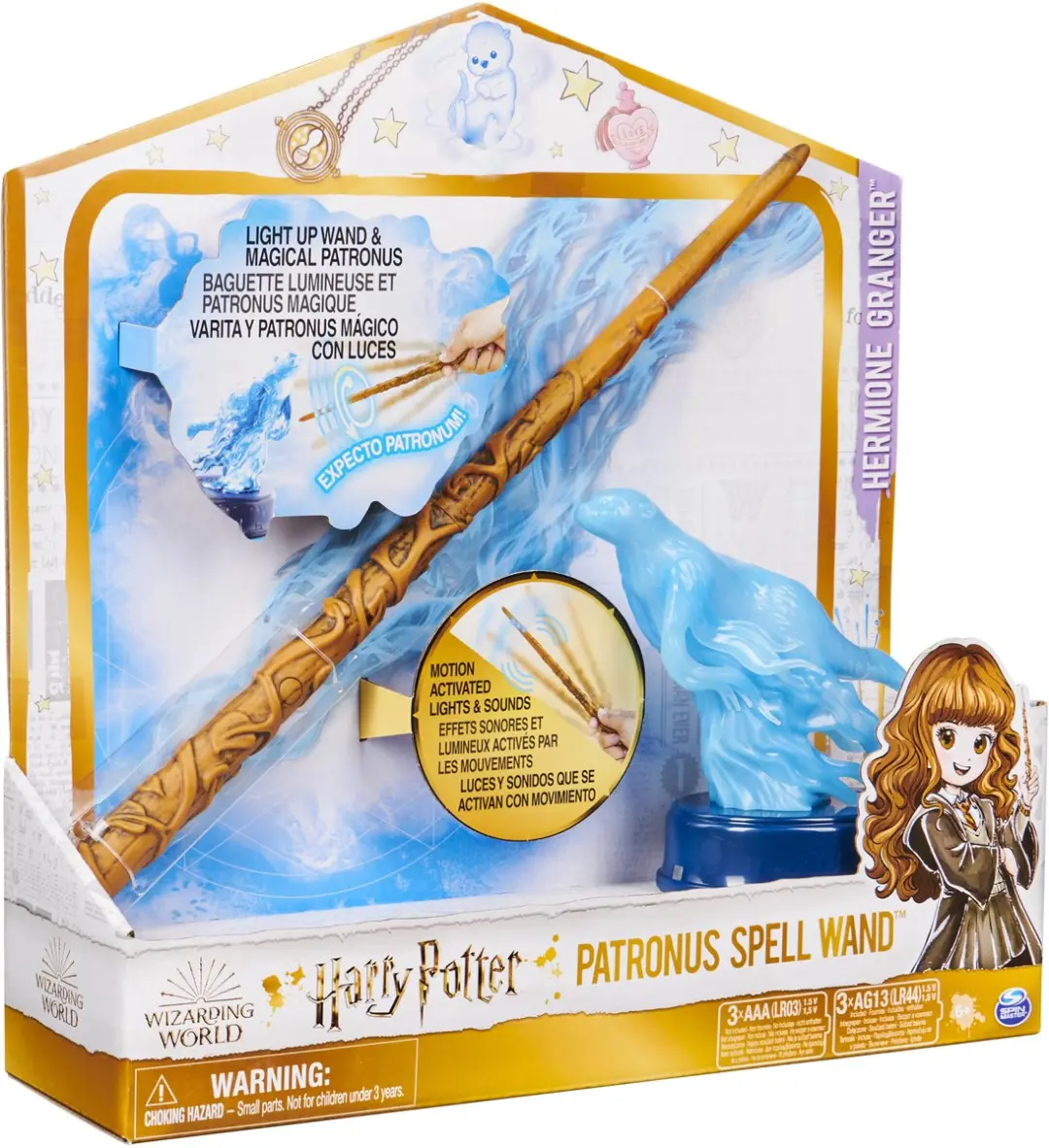 Spin Master Harry Potter Hermelien Griffel Toverstaf 33cm - Patronus & Otter - 3x AAA