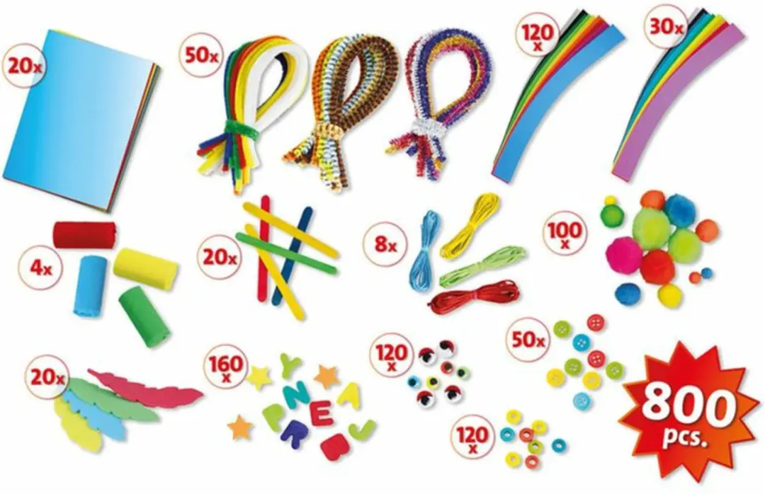 Lena Jumbo Knutselkoffer 800 Stuks - Groen