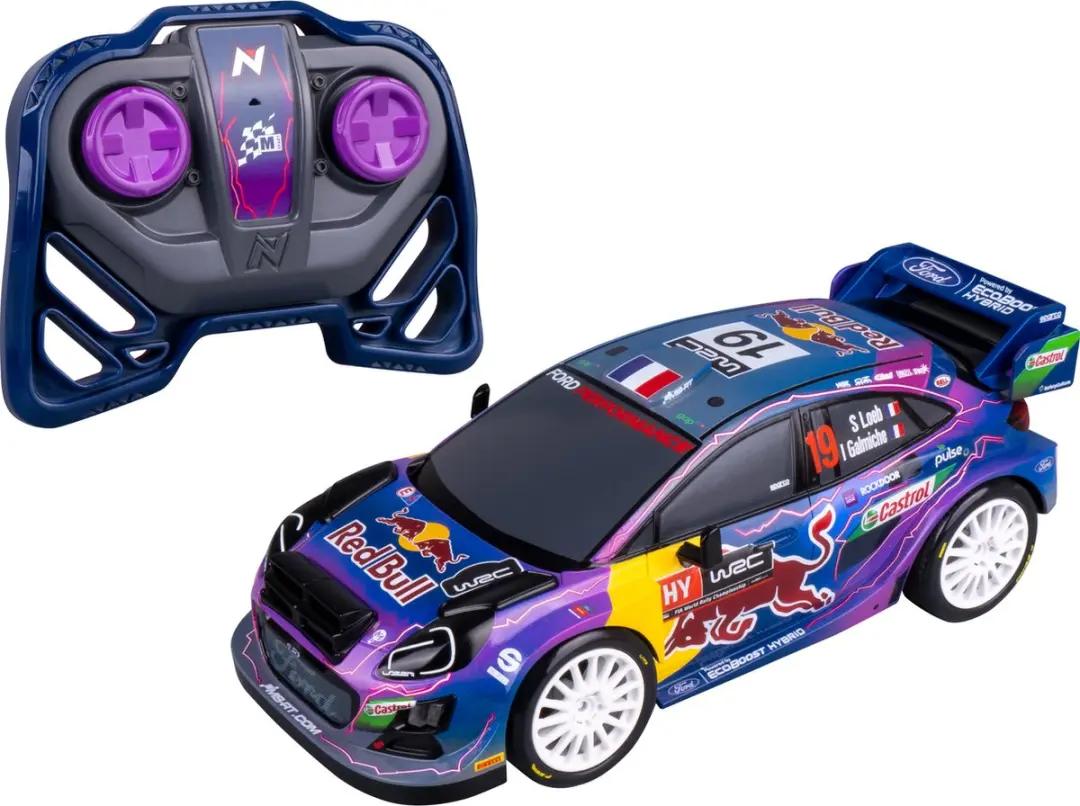 NIKKO RC Auto Rally Night Mode M-Sport Ford Puma #19 - 1:18 - Blauw/Paars - afbeelding 6 van 6