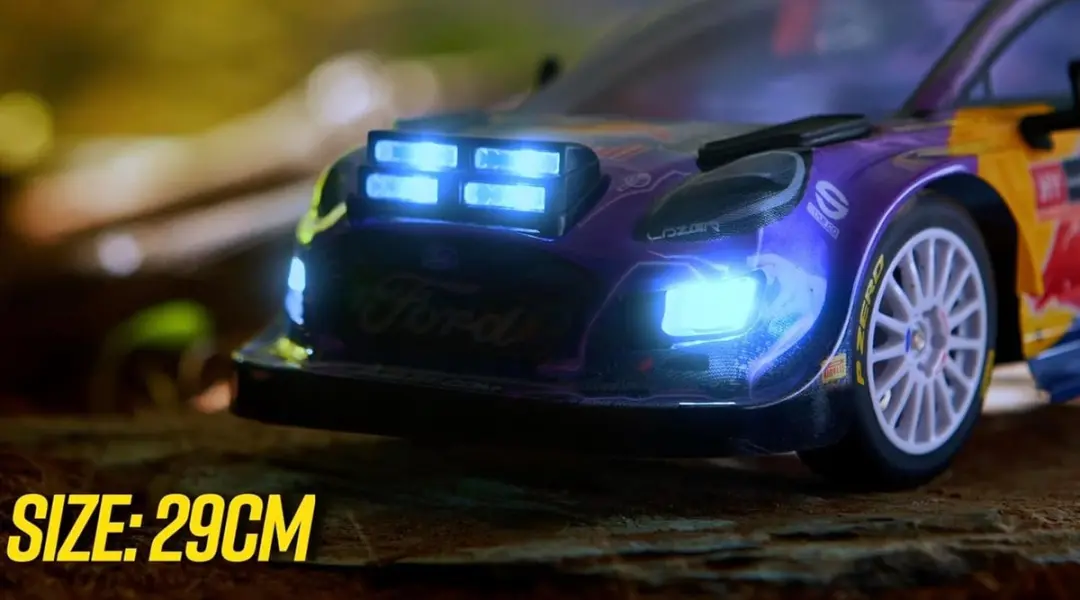 NIKKO RC Auto Rally Night Mode M-Sport Ford Puma #19 - 1:18 - Blauw/Paars