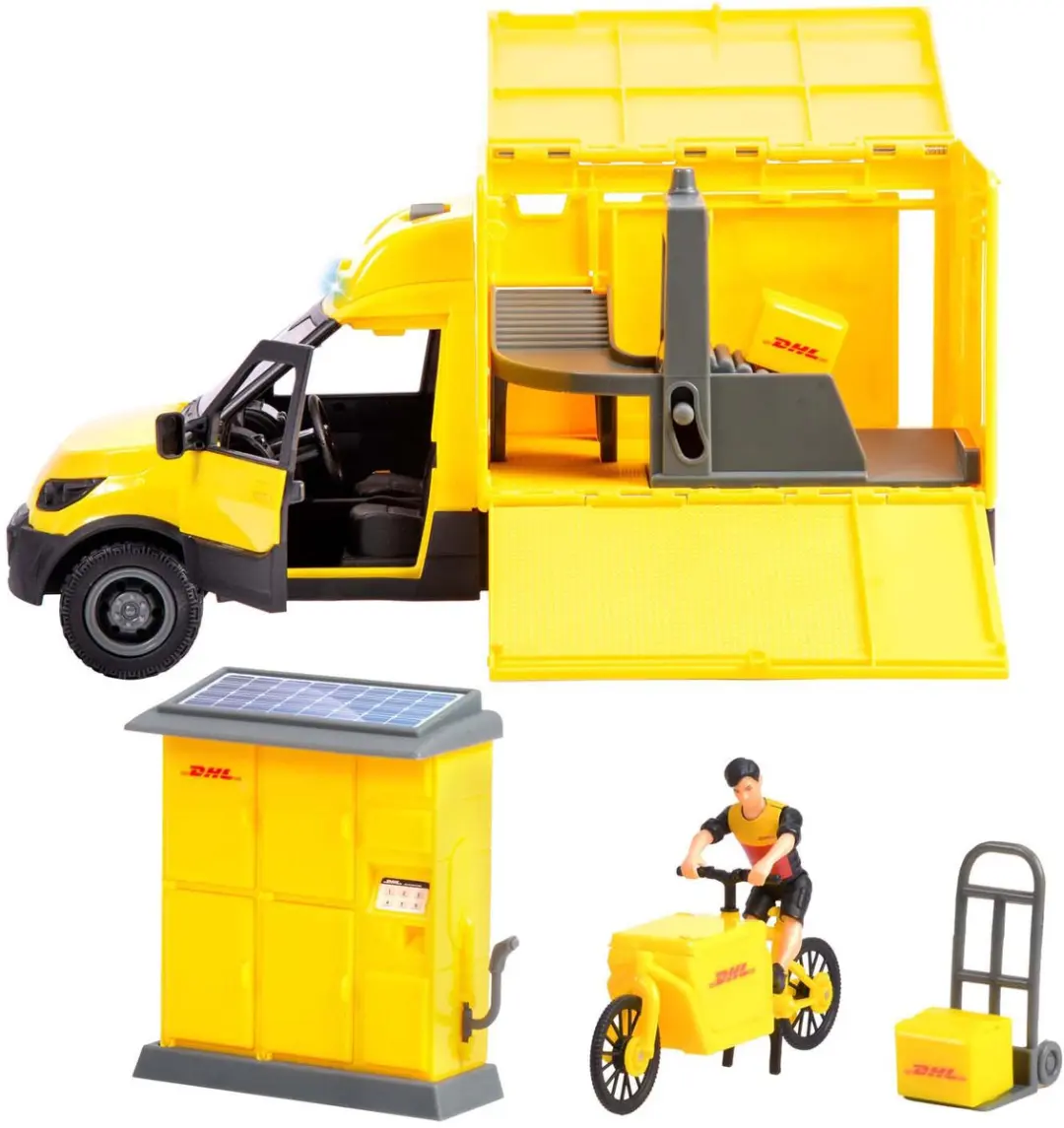 Dickie Toys Bestelwagen DHL Postfiets 203747020 - Geel/Zwart/Groen