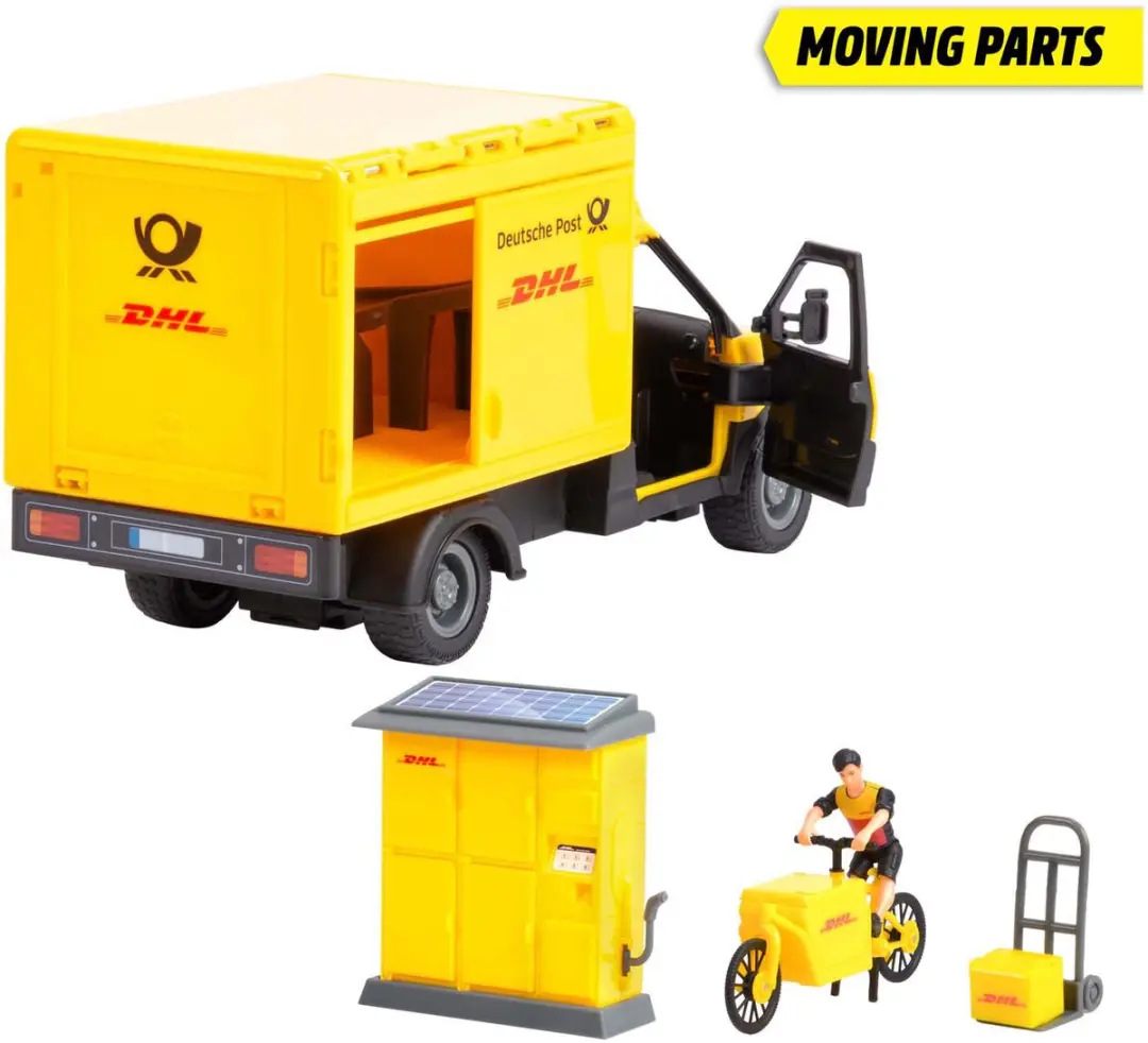 Dickie Toys Bestelwagen DHL Postfiets 203747020 - Geel/Zwart/Groen