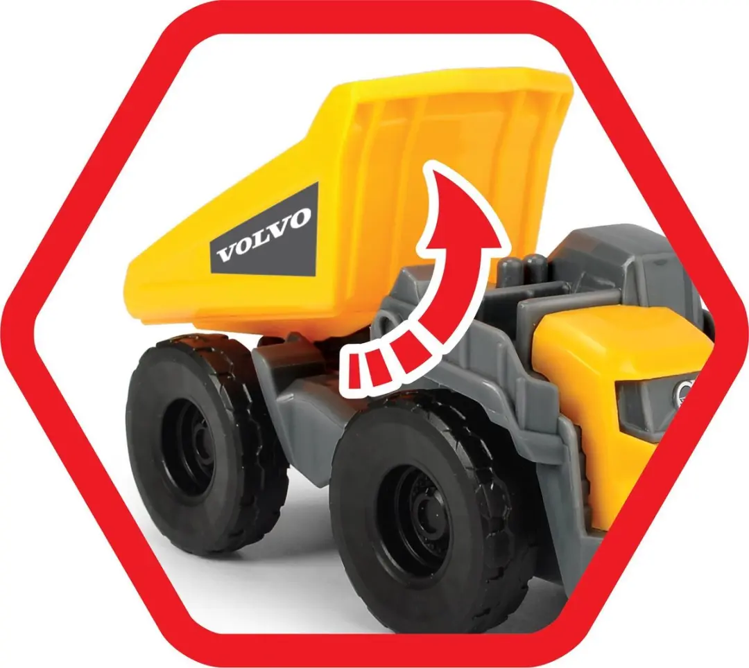 Dickie Toys Mack/Volvo Micro Constructie Speelgoedvoertuig 32cm Geel