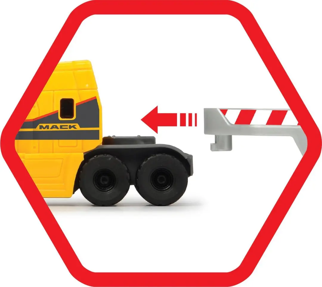 Dickie Toys Mack/Volvo Micro Constructie Speelgoedvoertuig 32cm Geel
