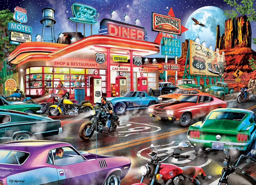 Eurographics Route 66 Diner Puzzel 1000 Stuks