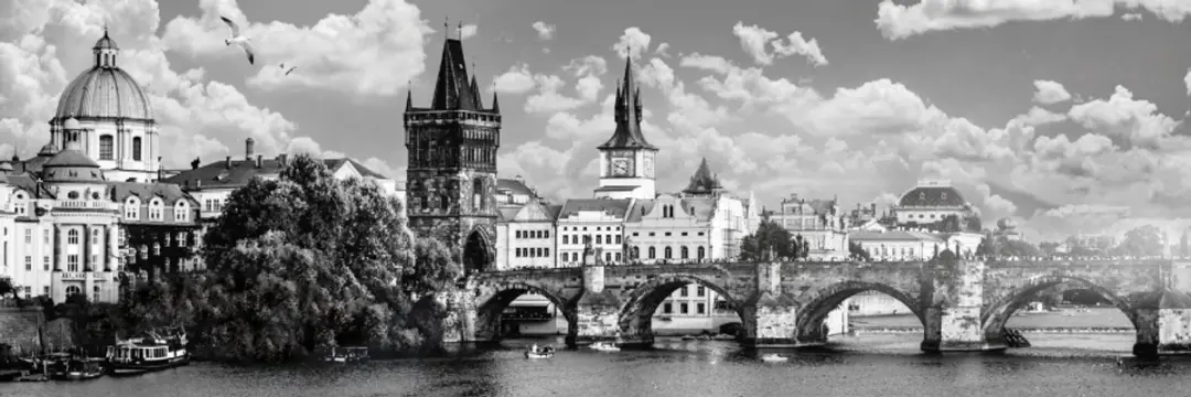 Geronimo Games Panoramische Puzzel Praag Brug 1000 Stukjes - Wit/Zwart