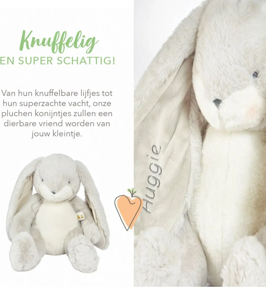 Bunnies By The Bay Nibble Knuffelkonijn - 38cm - Grijs