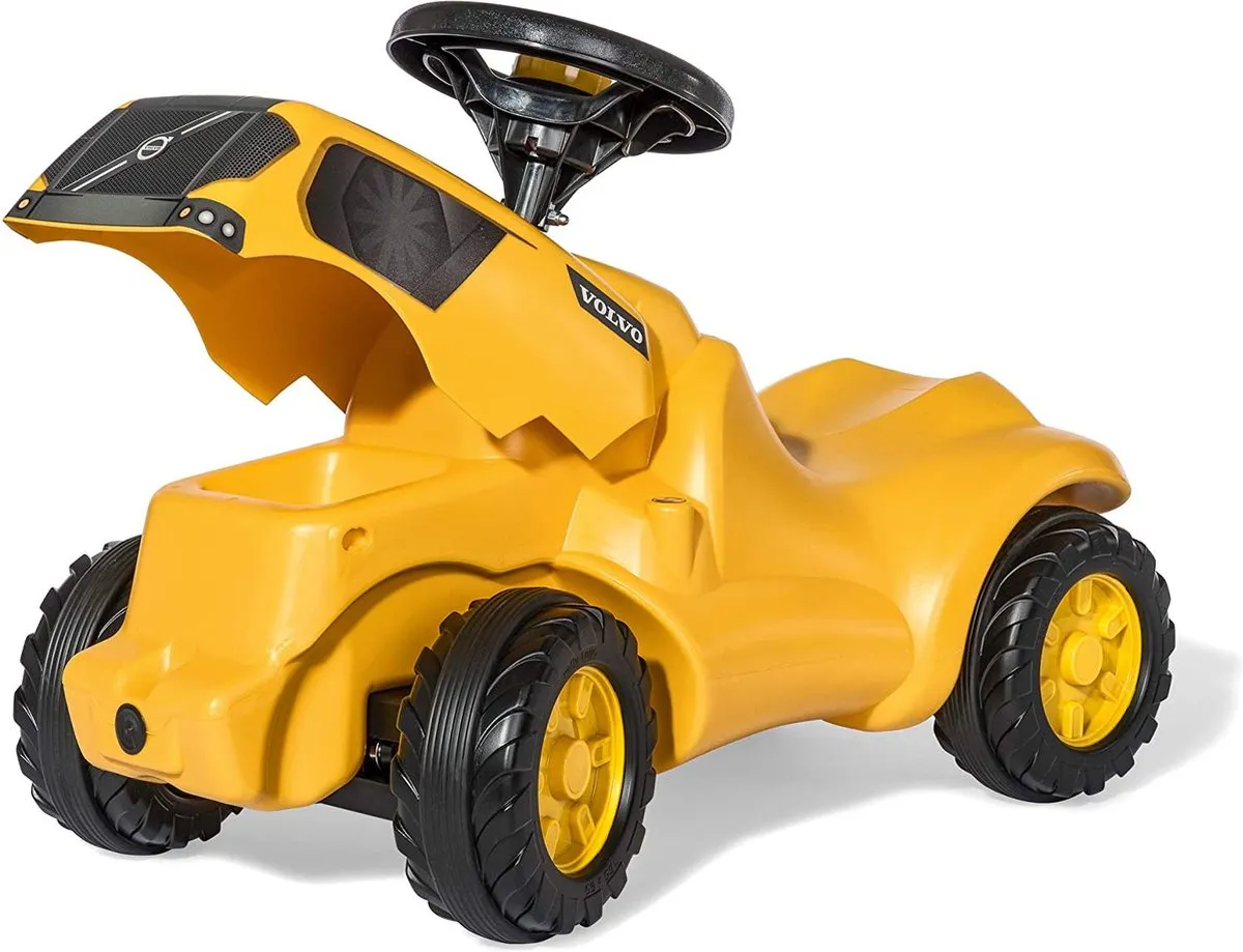 Rolly Toys RollyMinitrac Volvo Looptractor met Aanhangwagen - Geel