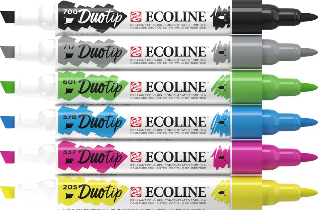 Ecoline Duotip Marker Set 6 Kleuren