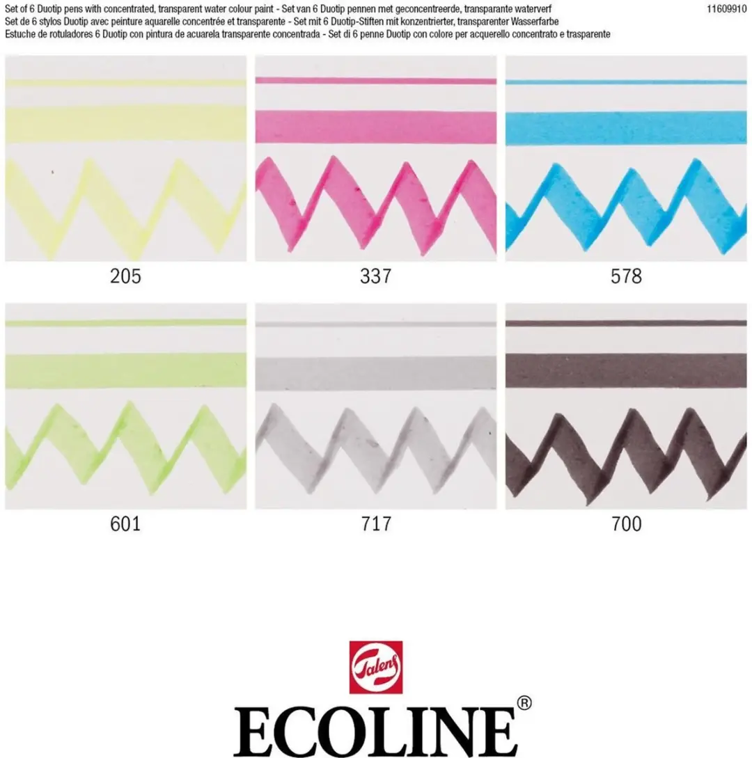 Ecoline Duotip Marker Set 6 Kleuren