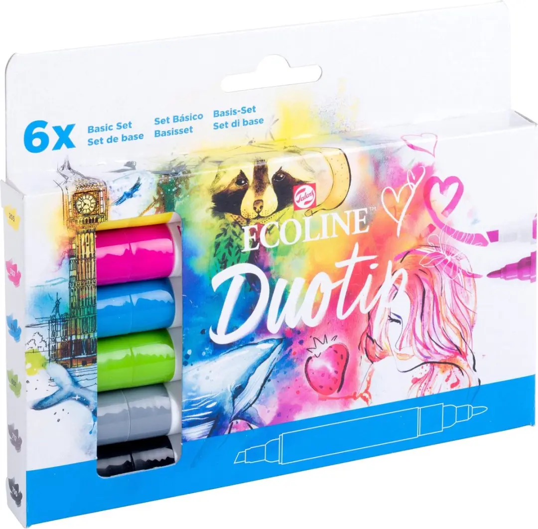 Ecoline Duotip Marker Set 6 Kleuren - afbeelding 6 van 6
