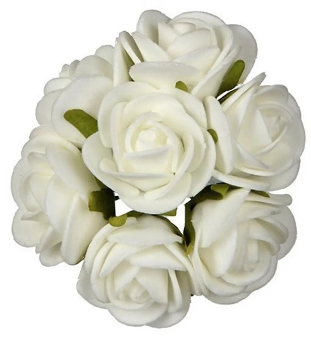 Ideas4seasons Roosjes Foam 14 Stuks - Wit - Ø6cm