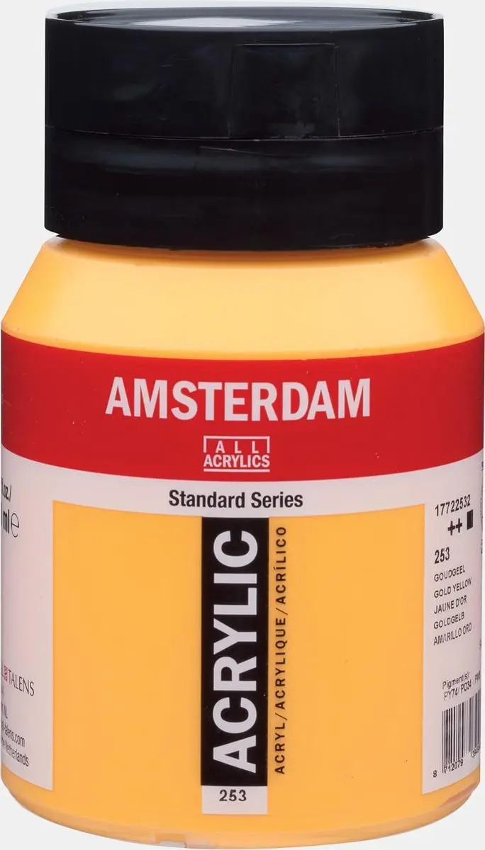 Amsterdam Standard Acrylverf 500ml - 253 Goudgeel