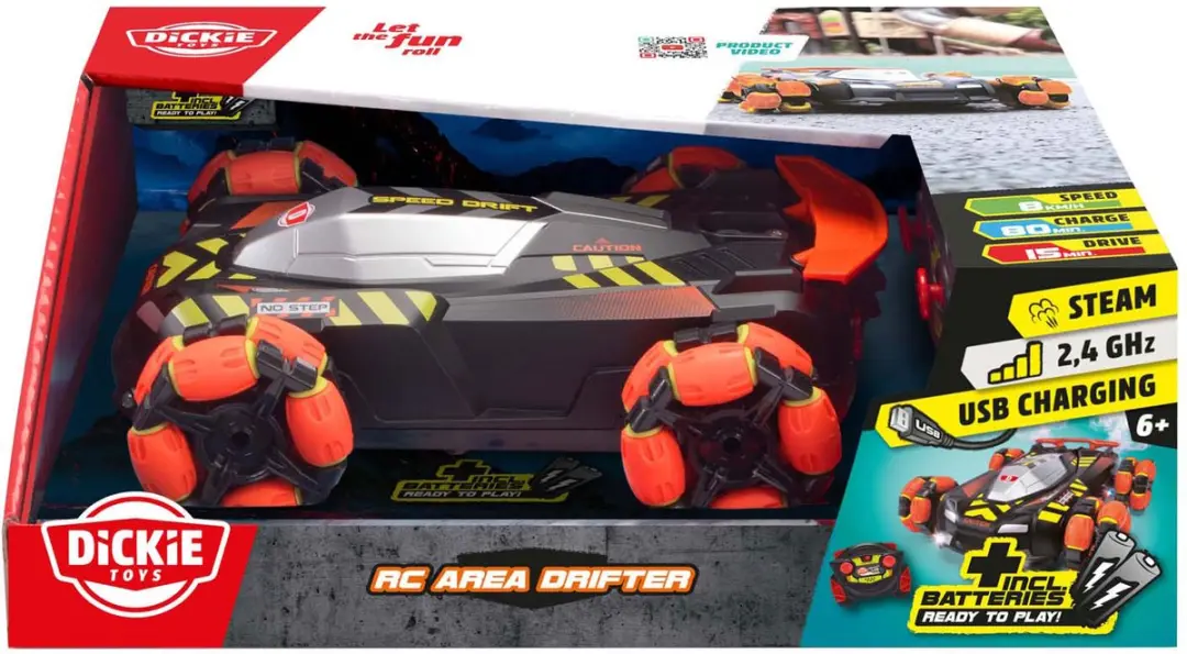 Dickie Toys Rc Area Drifter 201105012 Racewagen - Zwart/Rood/Geel