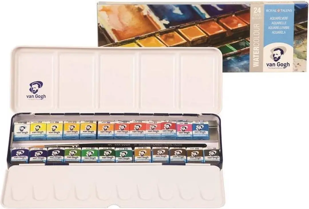 Van Gogh Aquarelverfset 24 Kleuren - met Penseel