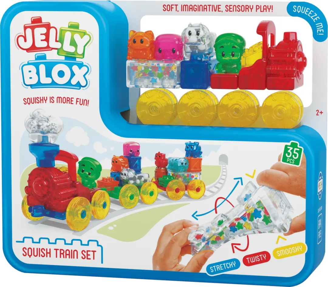 Goliath Jelly Blox Squishy Train Set - Bouwset 28 Stuks - 7 Figuren - afbeelding 6 van 6