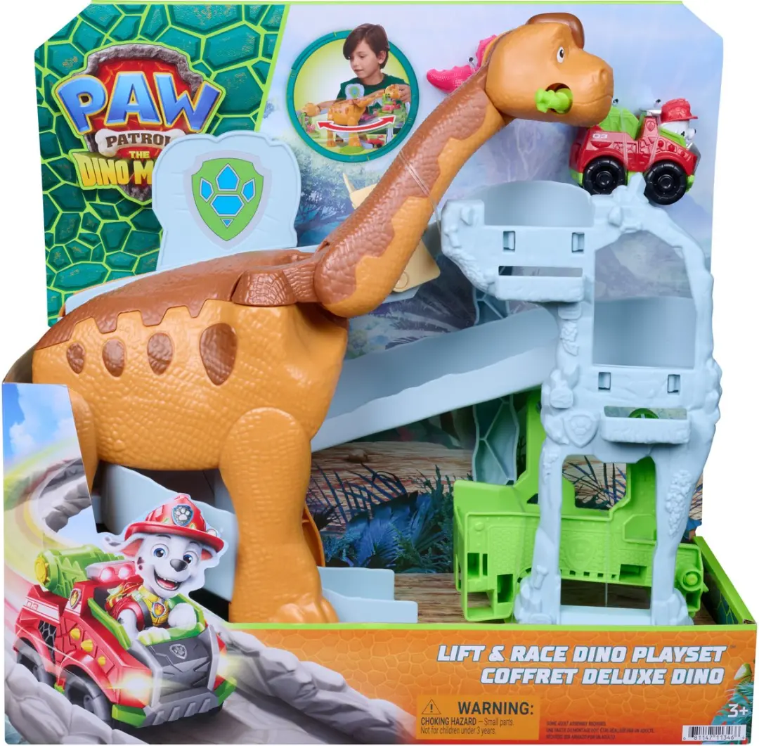 PAW Patrol Dino Film Lift & Race Speelset - 25,4cm Brachiosaurus - Multicolor