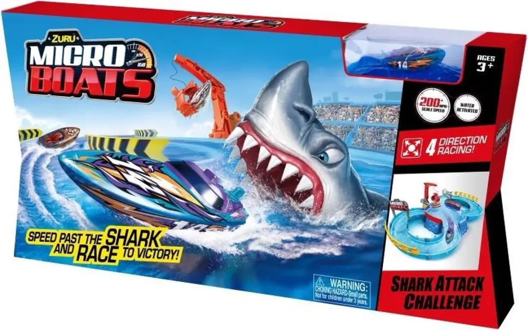 ZURU Micro Boats Haai Speelset - Blauw/Rood