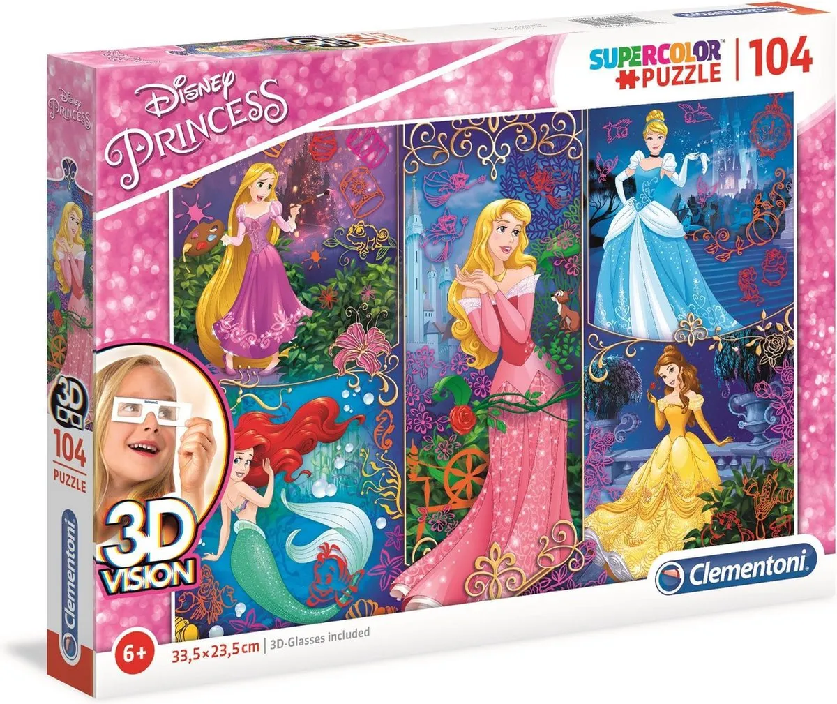 Clementoni Disney Princess 3D Puzzel 104 Stuks - Multicolor