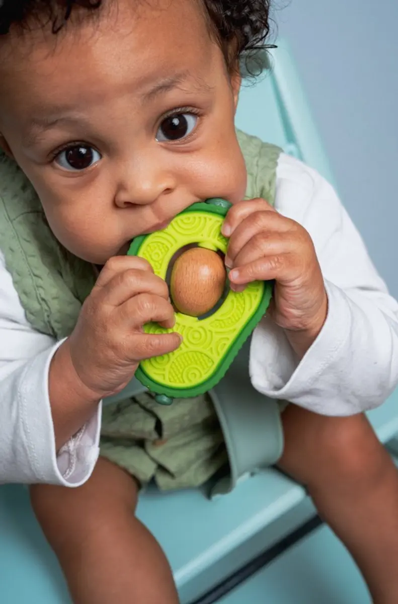 Nûby Avocado Bijtspeeltje - Silicone & Hout 6+ maanden