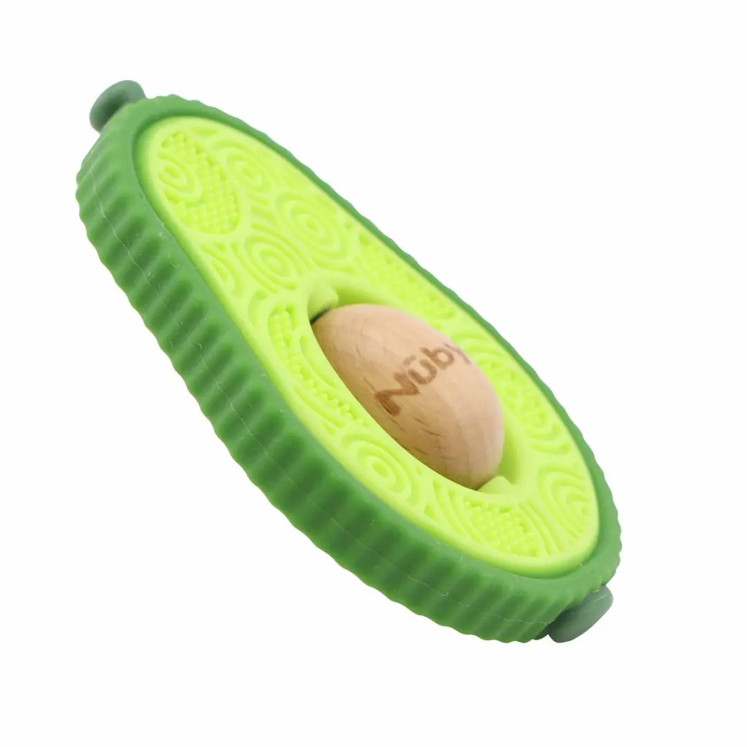 Nûby Avocado Bijtspeeltje - Silicone & Hout 6+ maanden