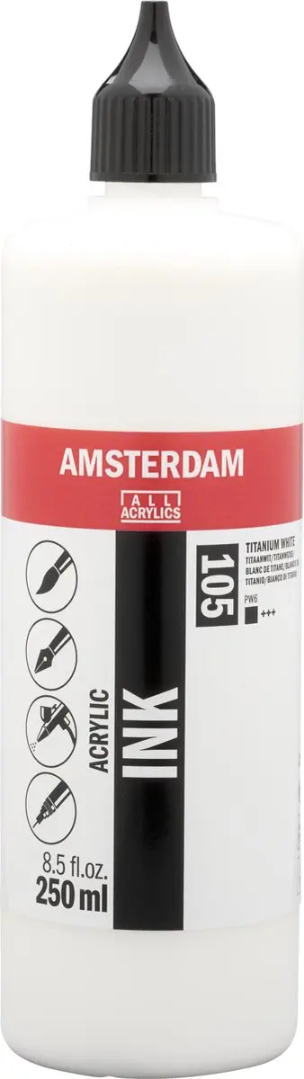 Amsterdam Acrylic Ink Titaanwit 250ml