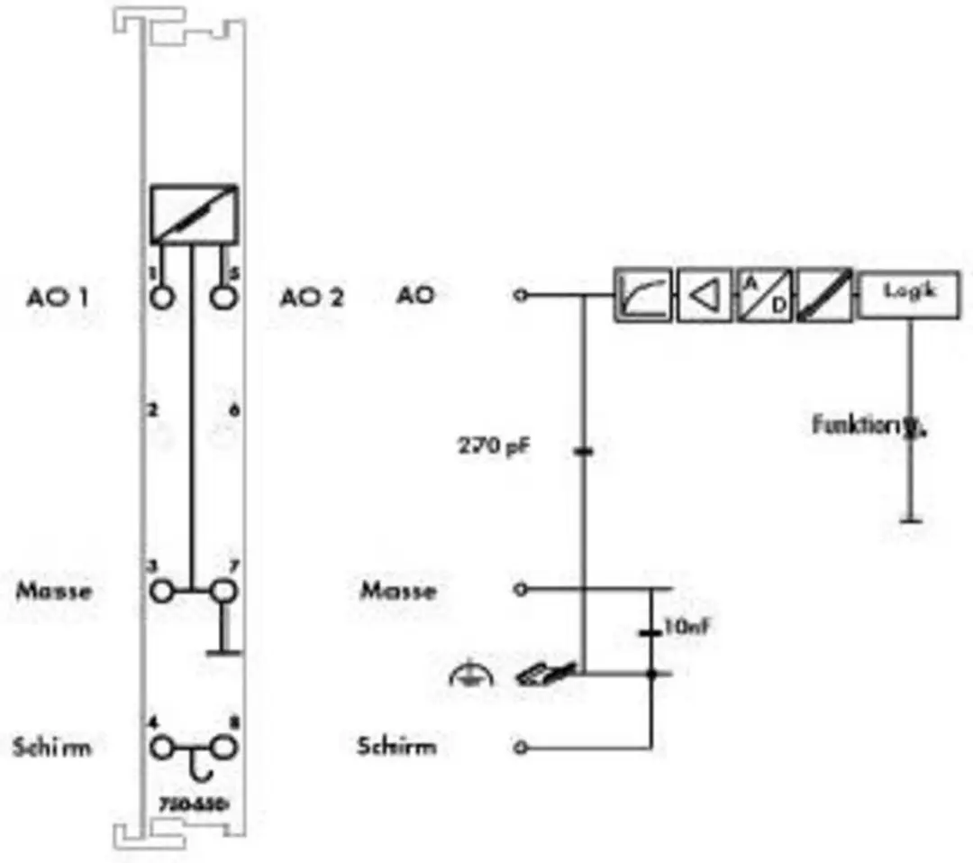WAGO 750-550 PLC Uitgangsmodule - Analoge