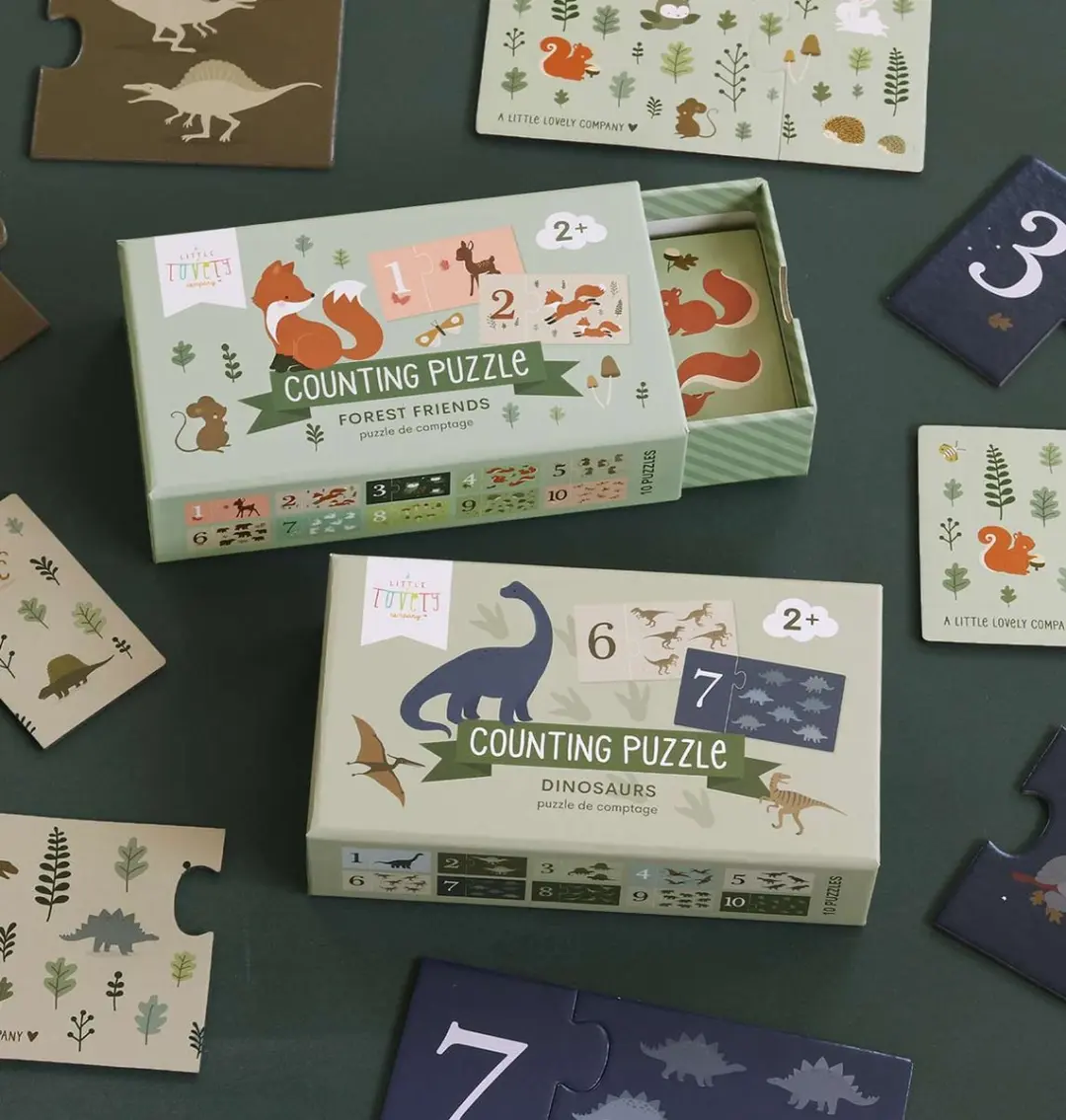 A Little Lovely Company Telpuzzel Dinosaurussen - 20 Stuks Multicolor