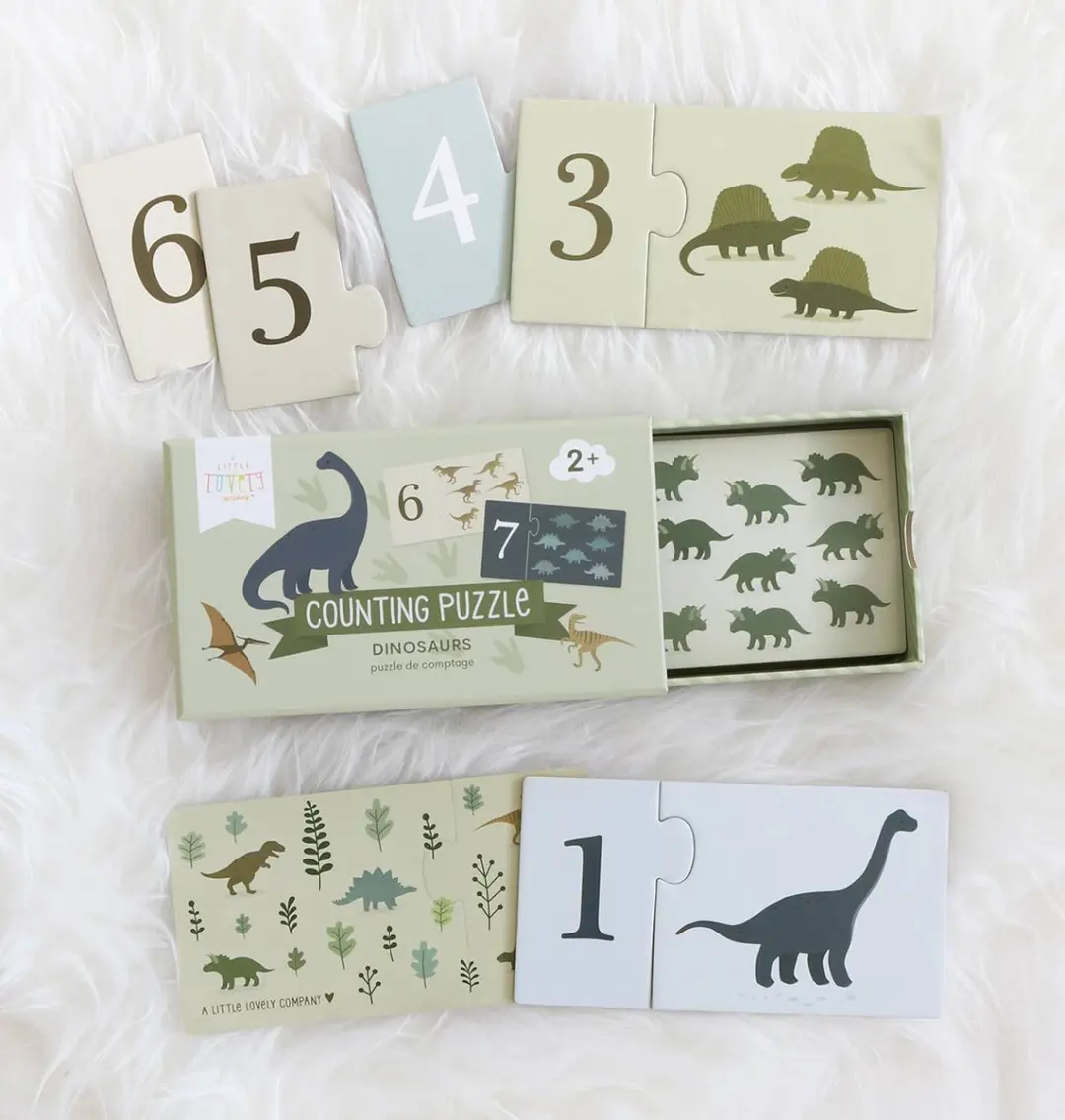 A Little Lovely Company Telpuzzel Dinosaurussen - 20 Stuks Multicolor