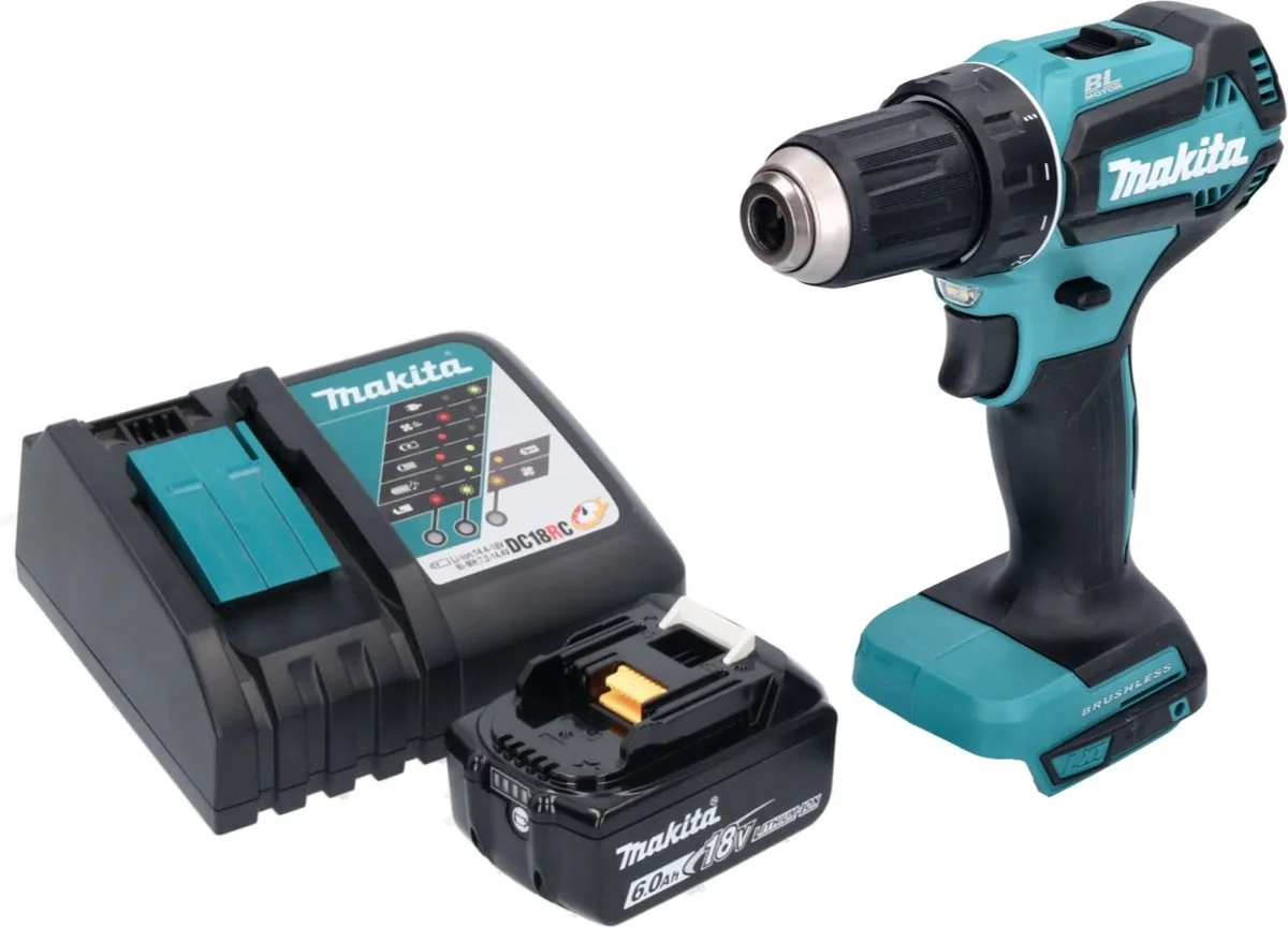 Makita DDF485RG1 Accuboormachine 18V - 50Nm Borstelloos - 1x 6,0Ah Accu