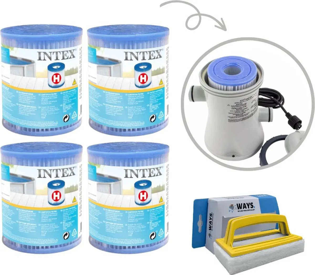 Intex GKD Voordeelverpakking H Filters 4 Stuks