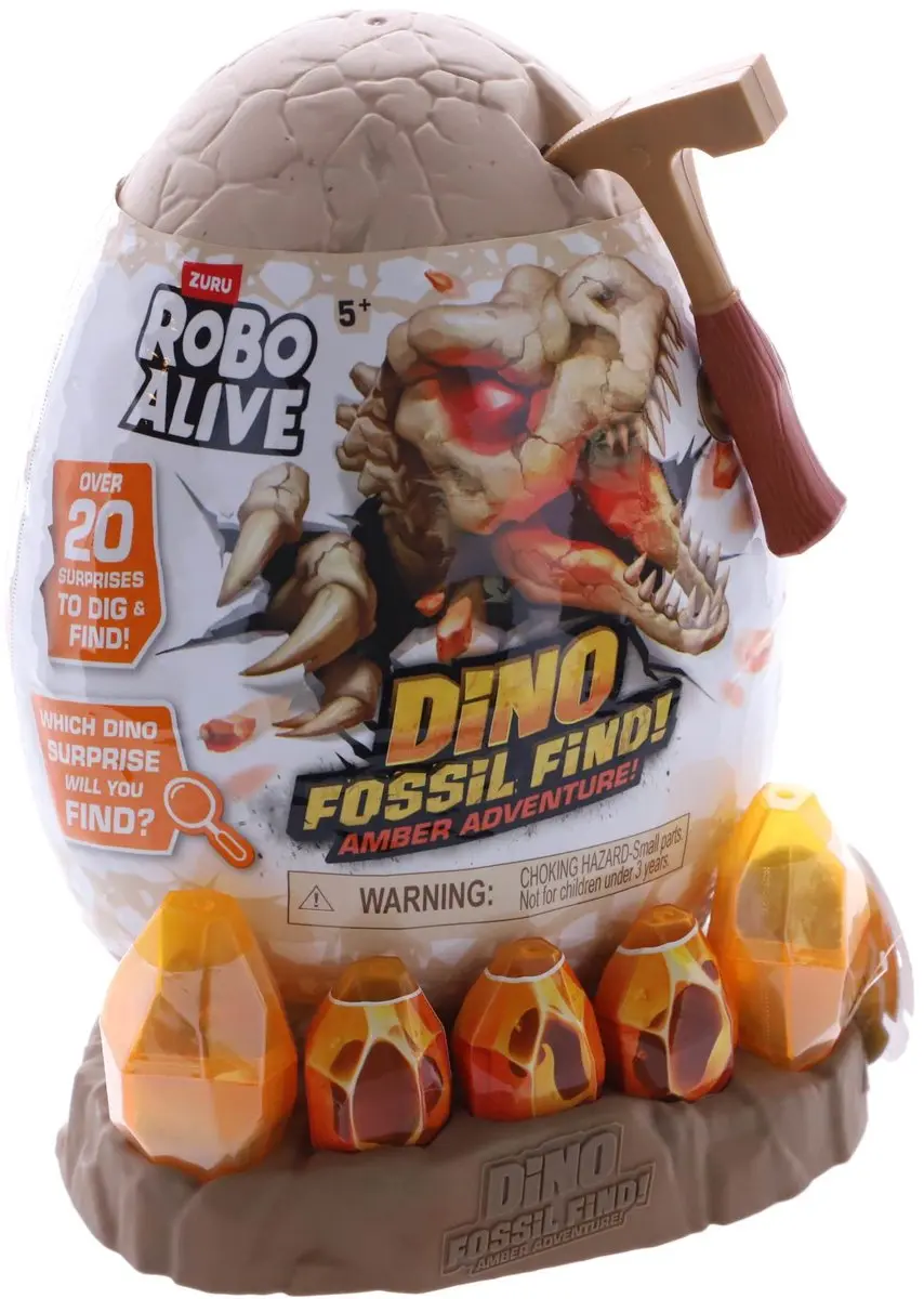 ZURU Robo Alive Fossil Find Amber Dino Ei