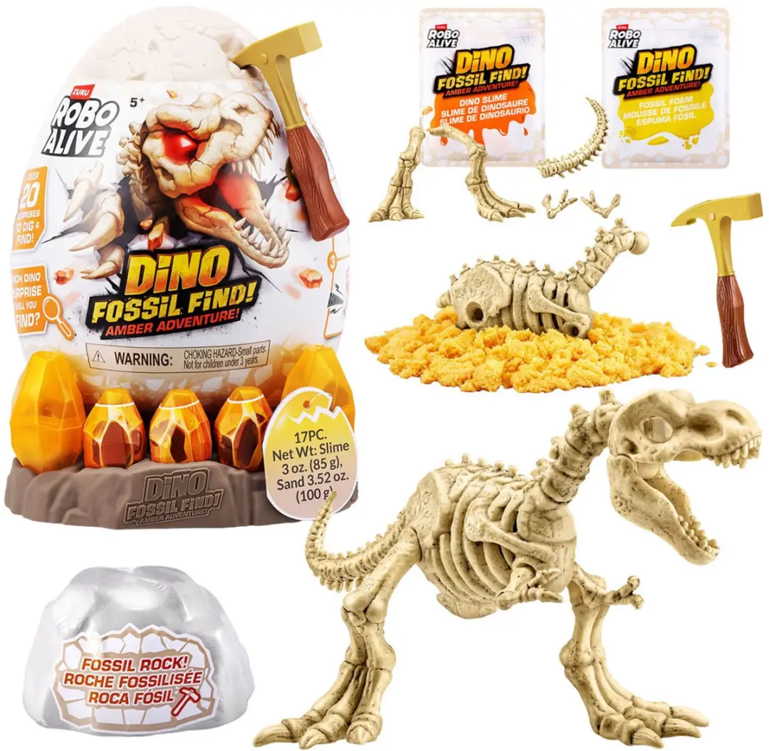 ZURU Robo Alive Fossil Find Amber Dino Ei - Interactieve Dinosaurus - 01873672