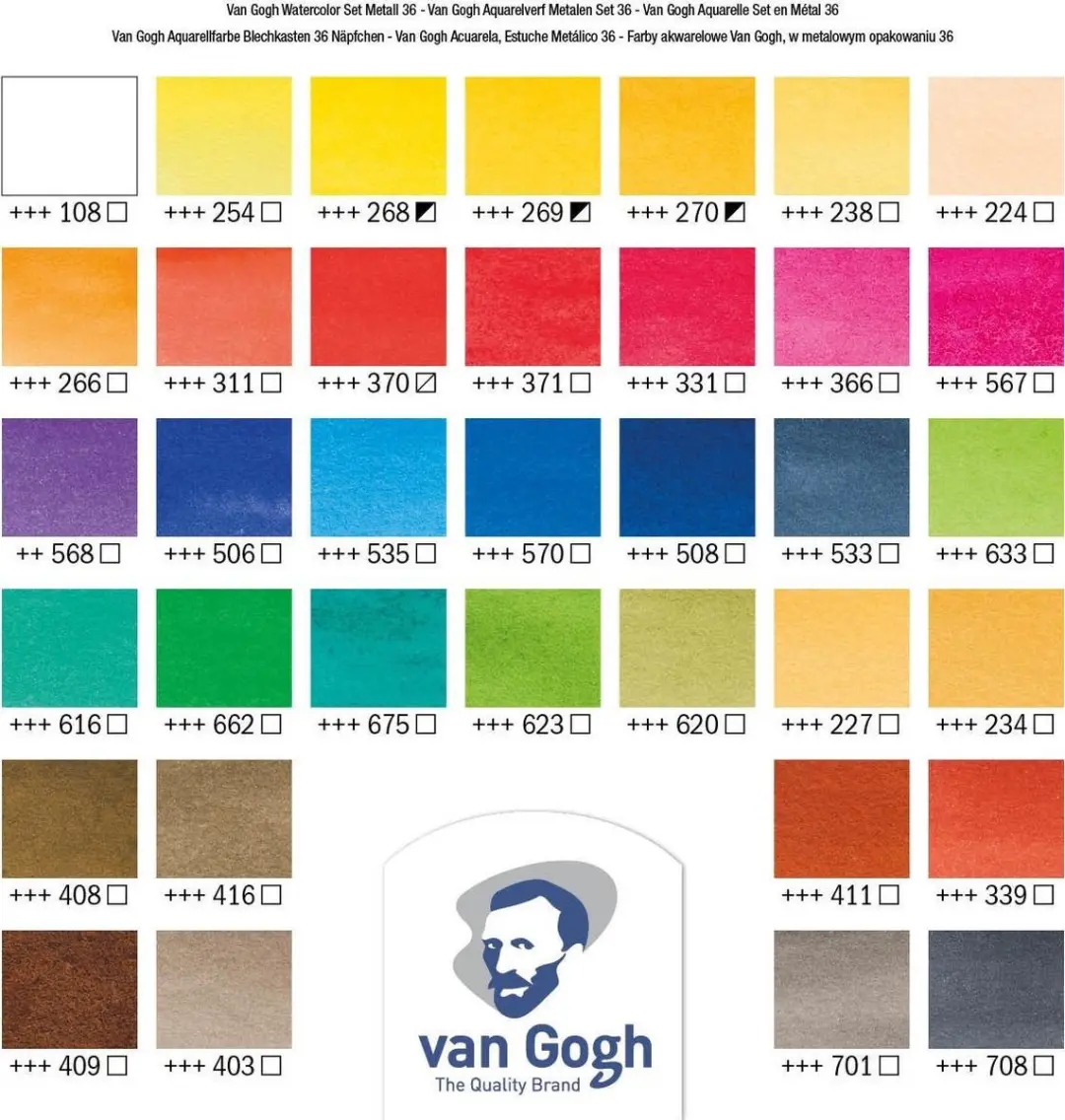Van Gogh Aquarelverfset 36 Kleuren - Assorti