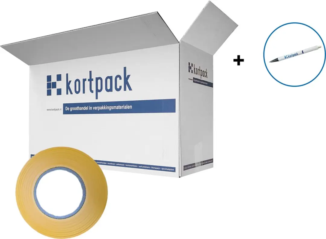 Kortpack Afzetlint Geel 75mm x 100m - 60my